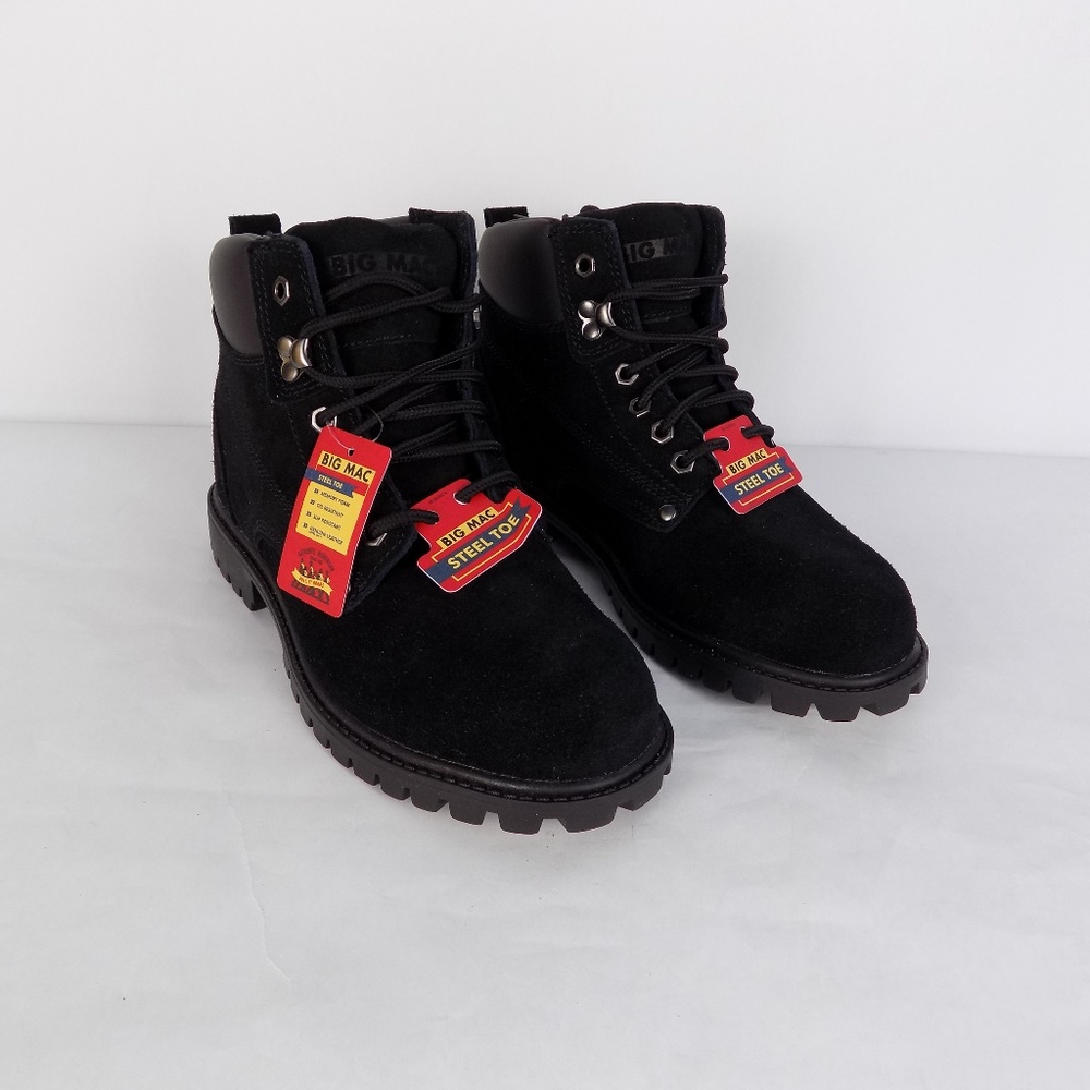 Big Mac Spokane Mens 7.5M Steel Toe Leather Boots